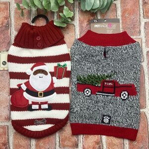 Dog Pet Cozy Holiday Sweater Outfits Christmas 2-Pack Size XS